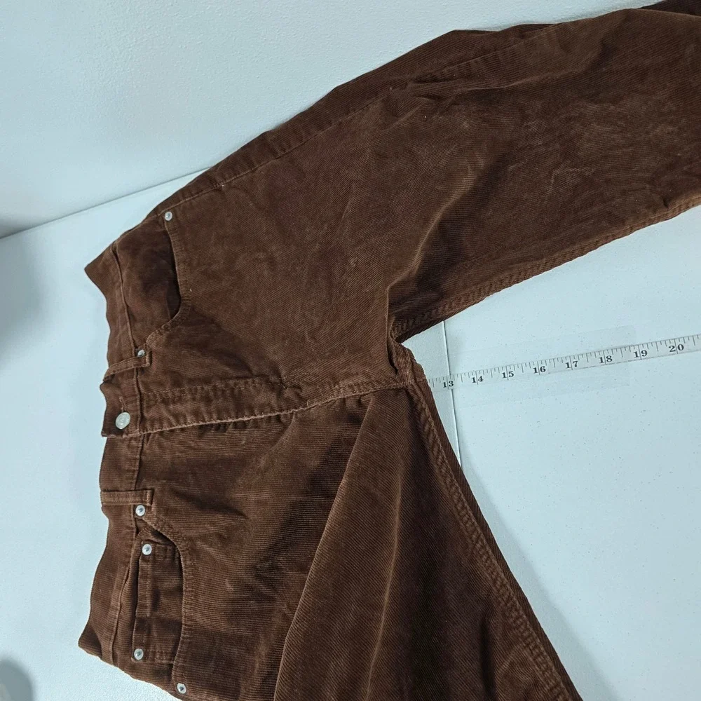 Levis 505 Regular Fit Corduroy Pants Mens 36x29 Brown Straight Leg Stretch 14004